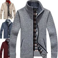 Pull cardigan pour homme, style classique confortable, hiver automne, col roulé, fermeture éclair, pull décontracté pour homme