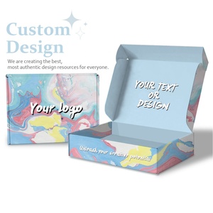 Customize Your Own <b>Box</b> for Product Printed Colour Flat Pack Packaging <b>Box</b> for Small Business Corrugated Die Cut Blue <b>Box</b> Mailers - Product Image 2