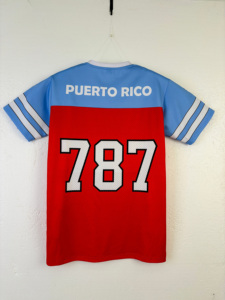 Camiseta de Fútbol Americano Personalizada de Puerto Rico, Corte Cuadrado, Malla Transpirable, Recuerdo de Viaje, Moda - Product Image 2