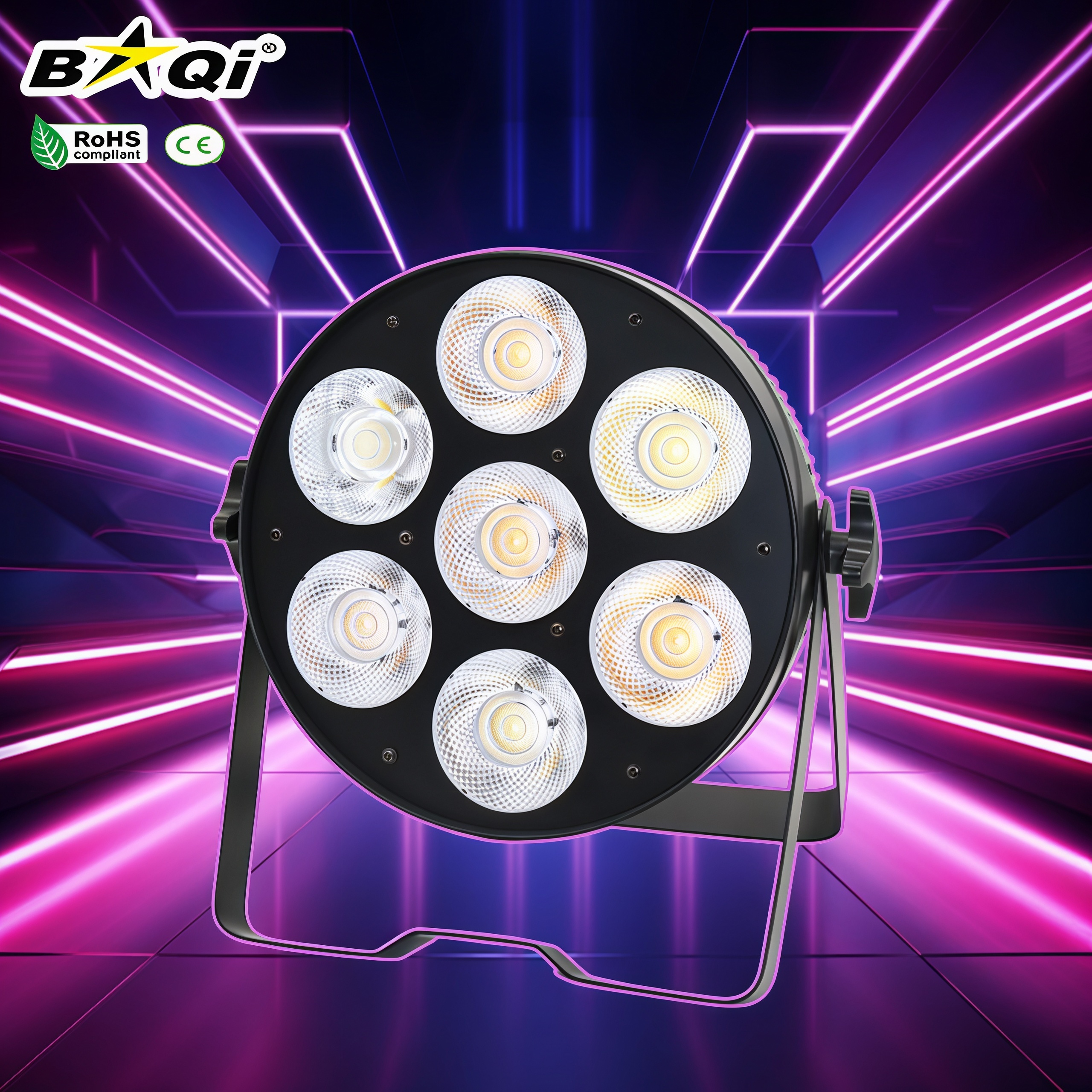 7-Eye COB Flat Panel Stage Light Par Sound Control for Party DJ Professional Lighting Equipment