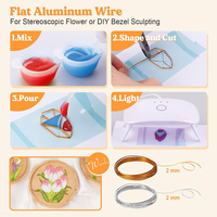 TIMESRUI Résine UV Dure pour Art Déco, Formes de Fleurs en Fil Métallique Créatives pour Mariage, Bijoux DIY, Décoration de Bracelets, Artisanat Écologique