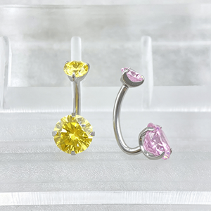Nuovo <span class=keywords><strong>Piercing</strong></span> all'Ombelico per Bambini in Titanio G23 Grado Impiantabile con Cuore e Zirconia Cubica 5A, Rimovibile a Doppia Estremità con Filettatura Interna - Product Image 6