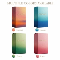 Boîte de parfum de luxe OEM ODM, boîte rigide personnalisée en lin texturé dégradé, intérieur en éponge, emballage cadeau écologique fait main