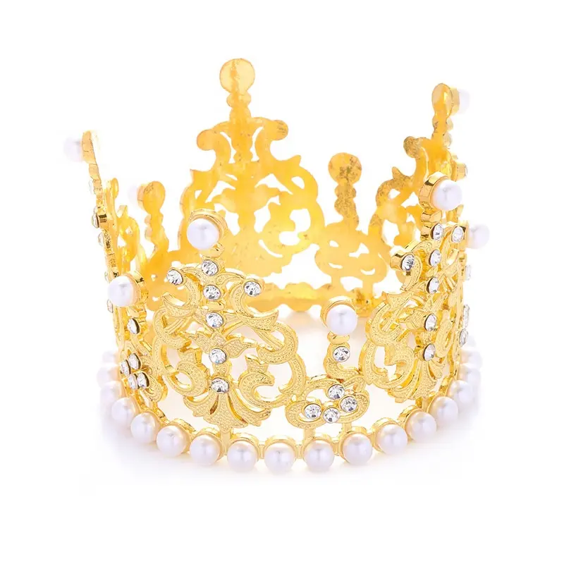 HOT Fashion alloy full crown women and children's birthday party circular tiara cake baking accessories