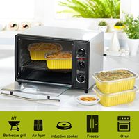Poêles rectangulaires jetables en aluminium de grande taille-Passe au four et au gril pour barbecue, poisson grillé, fruits de mer et plats à emporter