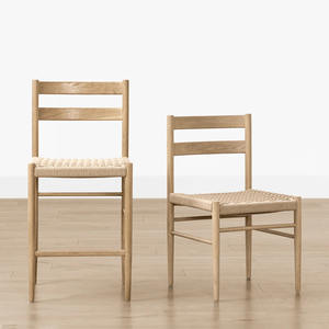 Modern Mid-Century estilo madeira maciça Rattan jantar cadeira para Home Offices Hotéis Apartamentos para jantar e café - Product Image 6