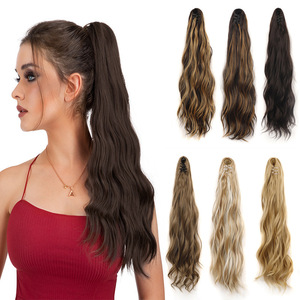 วิกผมหางม้ายาว ผมสังเคราะห์ลอนคลื่น หางม้าสูงพร้อมกิ๊บติดผมสำหรับผู้หญิง ทุกสีผิว ทุกรูปหน้า - Product Image 1
