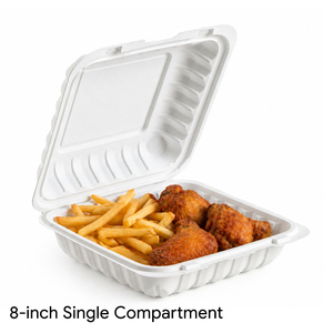 Boîte à lunch jetable en PP à clapet, 8 pouces, à compartiment unique, pour plats à emporter, personnalisable - Product Image 1
