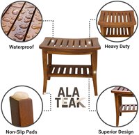 Organi sador de bano Teak Bambus Holz Dusch bank Sitz Bad Tritt hocker Set Eck dusch bank mit Ablage fach