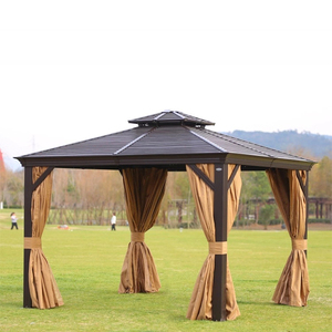 Hot sale outdoor garden arbours pergola luxury garden gazebo wrought iron metal aluminium pavilion