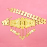 Chaîne de taille vintage en alliage métallique avec pendentif en forme de papillon doré, grand accessoire, bijoux du Moyen-Orient, Dubaï