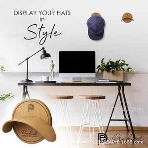 Solid Wood <b>Hat</b> Rack Rectangle <b>Standing</b> Type Durable Wall Hooks For Entryway Organization - Product Image 2