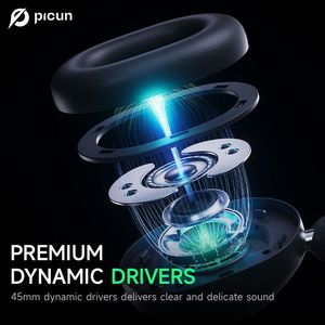 Casque sans fil dynamique Picun F6 de haute qualité, annulation active du bruit (ANC) pour appareils étanches IPX6 à faible latence 5.3 - Product Image 2
