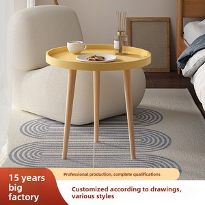 Nordic Round Wood Coffee <b>Table</b> Multicolor <b>Small</b> Modern Multifunctional Solid Wood Legs Living Bedroom Apartment Home Furniture - Product Image 2