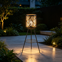 Lampes de jardin d'extérieur, lampes à LED étanches, lampes sur pied en métal artistiques, éclairage solaire pour pelouse, patio