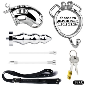 Jaula de Castidad Masculina FRRK con Catéter Uretral de Silicona, Anillo para Pene, Cinturón de Castidad, Tapón Anal de Metal, Juguetes Sexuales BDSM para Hombres - Product Image 6