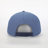 Gorra de Béisbol de 5 Paneles con Logotipo Bordado Personalizado al por Mayor, de Alta Calidad, con Certificación BSCI, Gorras de Poliéster Azul, con Orificios Cortados con Láser, a la Moda
