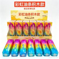 Blocs de construction en argile colorés en forme de bâtonnets de beurre croustillants, anti-stress, faits à la main, avec éléments de Noël, boîte cadeau incluse