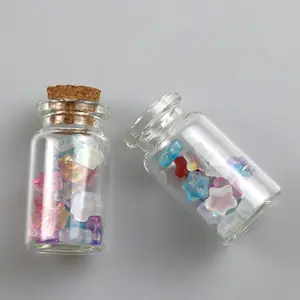 Mini Glass Test Tube With Cork Lids Clear Flat Test Tube Bottles With Cork Stopper 22mm Bottle Diameter Glass Vial