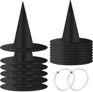 Chapeau de <span class=keywords><strong>sorcier</strong></span> noir Cosplay bon marché chapeau de sorcière classique en fibre de polyester solide pour le <span class=keywords><strong>maquillage</strong></span> de fête - Product Image 1
