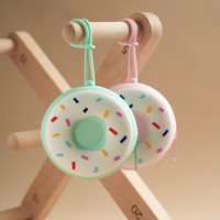 Étui de rangement pour sucettes en silicone de qualité alimentaire sans BPA, en forme de donut, support pour jouets de bébé, sac pour anneaux de dentition avec porte-monnaie pour poussette