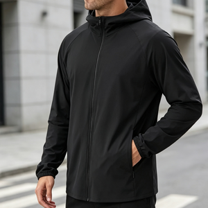 Nuovi Arrivi <span class=keywords><strong>Felpa</strong></span> Sportiva a Maniche Lunghe 100% Cotone con Tasche Laterali Abbigliamento da Palestra Fitness Giacca Sportiva per <span class=keywords><strong>Uomo</strong></span> - Product Image 1