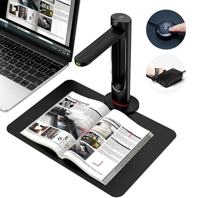 Professional A3 Aluminum Desktop Scanner 21MP USB Connection Scan Share Document Camera Smartphone 1-Year Warranty Stock Black