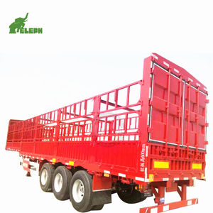 <span class=keywords><strong>Tres</strong></span> <span class=keywords><strong>ejes</strong></span> 60ton camión rejilla remolque cerca estaca carga semi camión para la venta 07 - Product Image 1