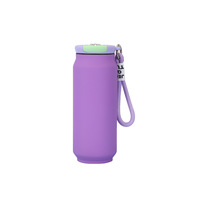 Diseño moderno Nuevo 304 Termo de vacío de acero inoxidable Tazas portátiles para exteriores Cordón Color sólido Taza de agua recta para el hogar