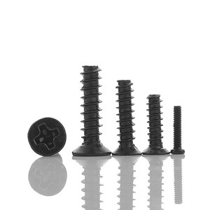 Tornillos Autorroscantes de Acero con Óxido Negro, Métricos, M1.2-M4, Cabeza Avellanada, Plástico - Product Image 3