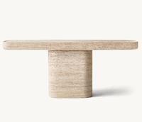 Meubles d'intérieur de design moderne, table console en pierre de travertin pour salon