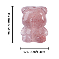 Vente en gros de pierres précieuses en vrac cristal fraise quartz ours bracelet à breloques design charmes sculpture pour bracelet fabrication de bijoux DIY
