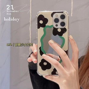 Coque de téléphone portable miroir noir et blanc pour <span class=keywords><strong>iPhone</strong></span> 14 13 12 11 Pro Max XR Xsmax X Xs 7p 8plus Graoodle Tulipe Fleur Motif Noir et Blanc - Product Image 2