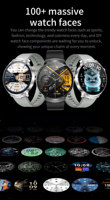 Jam Tangan Pintar OEM T100 2-in-1 dengan Earbuds, IP67, BT 5.0, Layar 1,85 inci, Pelacak Detak Jantung, Tekanan Darah, Tidur, Kalender, Musik, Panggilan, 5-10