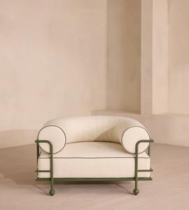 Canapé moderne luxueux fait à la main avec larges accoudoirs, personnalisé, confortable, meubles de jardin, chaise longue individuelle en aluminium pour l'extérieur - Product Image 6