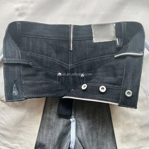 مخصص مطوي فضفاض سيلفيدج الخام اليابانية الجينز السراويل الصانع 17 أوقية هومبر مع زر مصمم الجينز مكدسة الرجال - Product Image 5