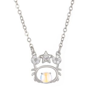 Nuevo Collar de 12 Constelaciones para Mujer, Personalizado, con Incrustaciones de Diamantes, Colgante de Piedra Lunar Hueca, Cadena para Clavícula - Product Image 3