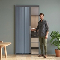 Porte pliante accordéon en panneaux d'aluminium sur mesure, porte de séparation thermique et climatique