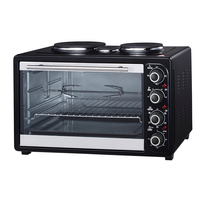 Four à convection 63L, friteuse à air chaud, four grille-pain, four à pizza électrique rotatif, 2 plaques chauffantes, pour camping-car et usage domestique, support français