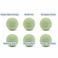 Lot de 6 bombes de bain effervescentes naturelles à l'eucalyptus vert, parfum aromatique relaxant pour spa, personnalisable OEM ODM 100g