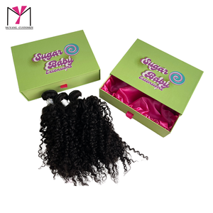 กล่องของขวัญแข็งแบบ Sugar Baby Extensions บุผ้าซาตินสีเขียว ปั๊มโลโก้ร้อน ปรับแต่งได้ - Product Image 5