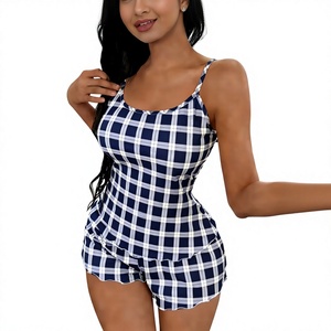 Women Floral Woven Breathable Drawstring Closure Elegant Sleep Romper Set Sleeveless Casual Summer Wear Soft Elastic Waist - Product Image 6