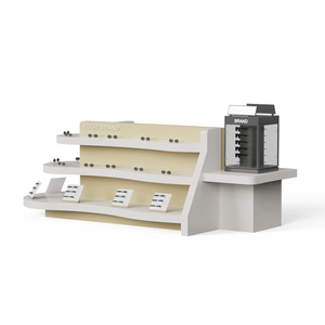 Trendy 3 strati di legno occhiali da sole ottico negozio vetrina scarpe da esposizione negozio Boutique negozio di visualizzazione chiosco Rack con tavolo d'angolo - Product Image 3