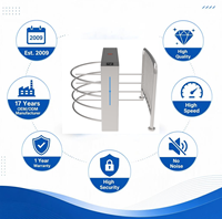 Torniquete de Media Altura con Control de Acceso, Lector de Códigos QR y RFID para Gimnasios y Seguridad, Barrera de Torniquete a la Altura de la Cintura, OEM ODM