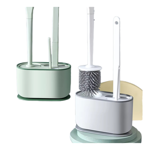 Juego de Escobilla y Soporte para Inodoro de Plástico Verde Moderno y Duradero, en Oferta - Product Image 1