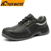 Zapatos de Trabajo Tiger Master con Puntera de Acero, Antipinchazos, Antiestáticos, de Cuero Negro, Antideslizantes, Resistentes al Aceite y Ácidos para Hombre, OEM