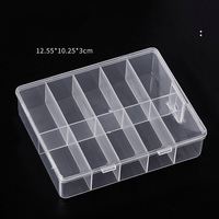 Boîte de rangement transparente en plastique à 10 compartiments pour pointes d'ongles, bijoux, perles, strass, organiseur, étui pour outils de manucure