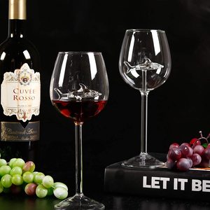 Calice in vetro trasparente a forma di squalo con calice in vetro trasparente a buon mercato - Product Image 3