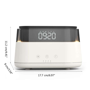 OEM ODM Clock Flame Smart Aromatherapy Diffuser USB 7-Color LED Remote Control 150ml Capacity <b>Air</b> Purifying for Bedroom Hotel - Product Image 2