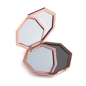 Unique Design Octagon Shape Rose Gold Epoxy Logo Customized Pocket Vanity Mirror - Product Image 2
